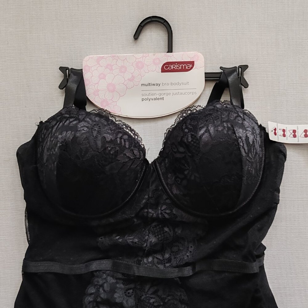 Carisma Women’s Multiway Bra-Bodysuit - Size L- Black  - NWT
